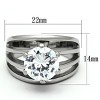 Slickblue Women's Polished Stainless Steel Solitaire Engagement Ring with Clear CZ - No Plating, Sizes 5-10 - 2 of 4