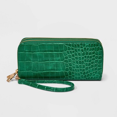 multiple wallet crocodilien mat