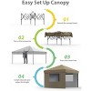 Garvee 10x10 Pop Up Canopy Tent Outdoor Canopy One-Person Set Up Heavy Duty Commercial Instant Tent Shelter, 4-Sidewall - 4 of 4
