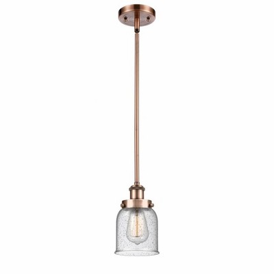Bell - 1 Light Stem Hung Mini Pendant In Industrial Style-10 Inches Tall and 5 Inches Wide