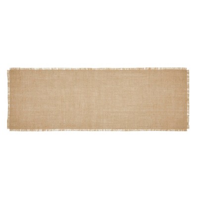 Greetings Jute Burlap Tan Runner 12x36  VHC Brands