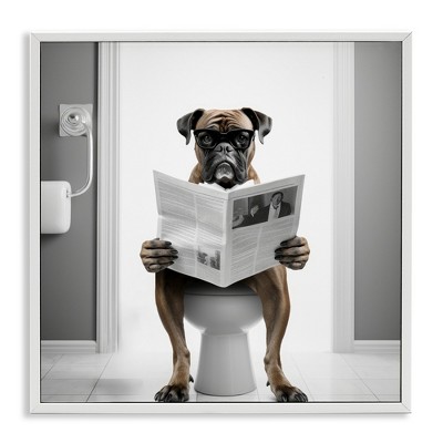 Stupell Industries Boxer Dog & Newspaper, 17" x 17"