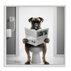 Stupell Industries Boxer Dog & Newspaper, 17" x 17" - 1 of 4
