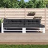 vidaXL Black Fabric Pallet Cushions Set - Soft and Durable Poly Fiber Filling, UV Resistant Polyester Cover for Patio and Indoor Seating - 2 of 4