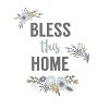 Bless This Home Floral Quote Peel and Stick Wall Decal - RoomMates: Vinyl, Self-Adhesive, Modern Decor, Reusable - 4 of 4