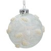 Kurt Adler 80mm Glass White Pearl 6-Piece Ball Ornament Set - 3 of 4