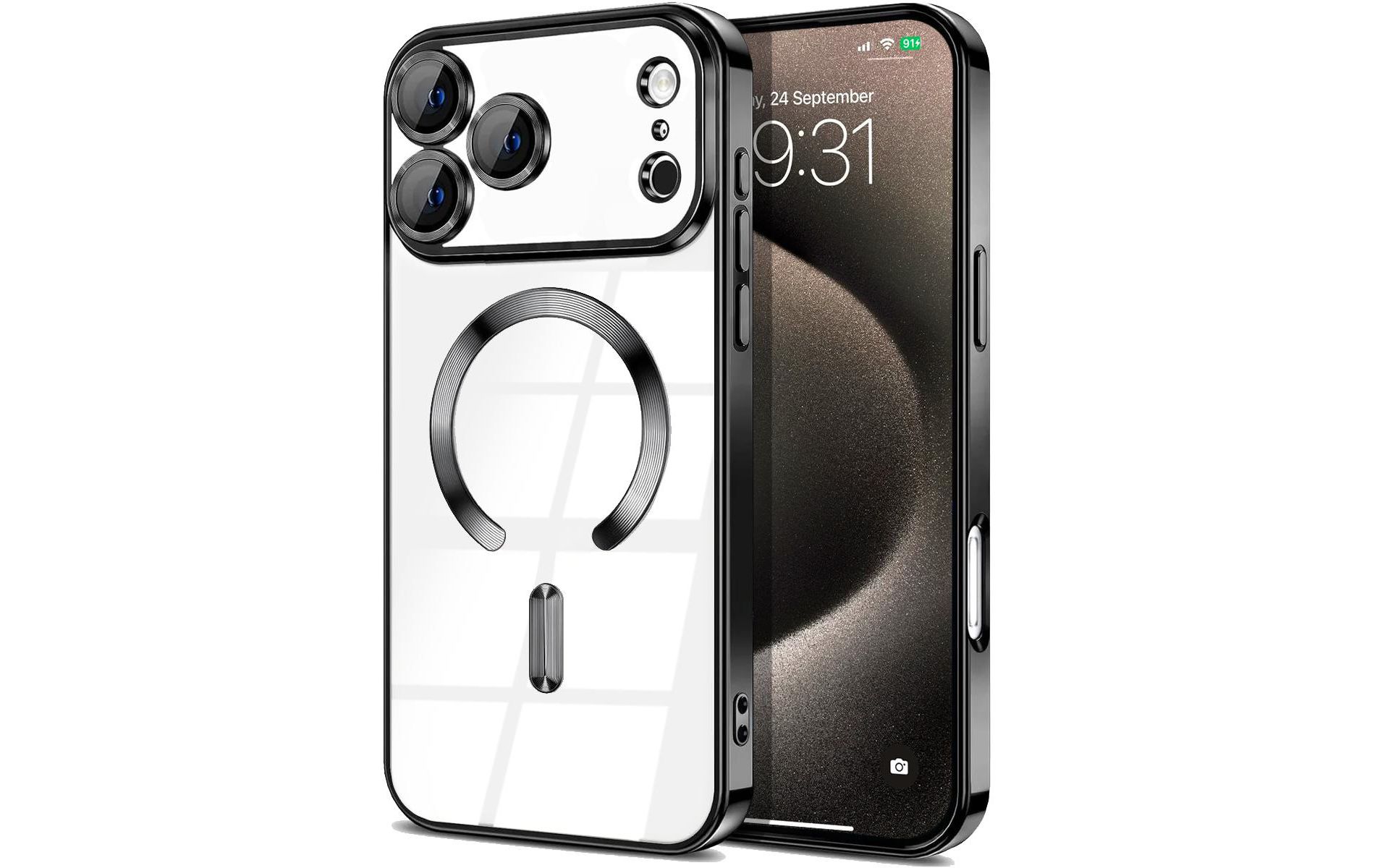 Entronix [Magnetic] Case Compatible with iPhone 17 Pro Max - [Clear Back] Luxury Glossy Cover