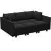 Belffin 6-Piece Modular Sleeper Sectional with Storage & Reversible Chaise – Velvet Convertible Sofa Bed - 3 of 4
