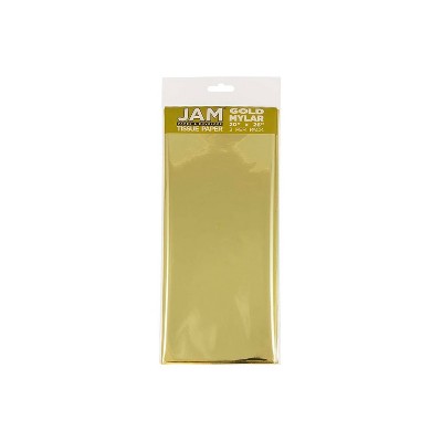 JAM Paper Gift Tissue Paper Gold Mylar 3 Sheets/Pack (11734227)