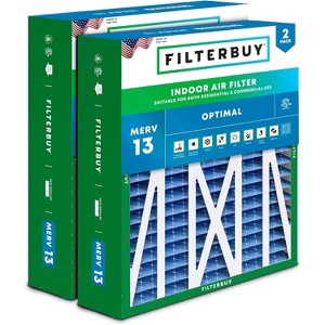 Filterbuy 20x23x5 Air Filter (2-Pack), Pleated MERV 13 Health Defense HVAC AC Furnace Air Filters for Bryant, Carrier, BDP, Day & Night, & Payne - 1 of 4
