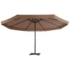 vidaXL Garden Parasol Taupe Polyester, Aluminum Large - 2 of 2