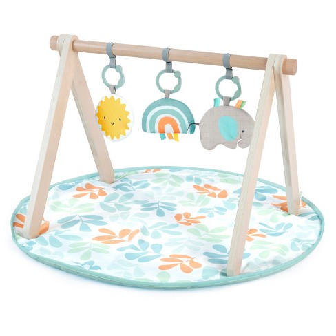 Buy Avrsol Foldable Wooden Baby Gym with 5 Toys - Natural Playset