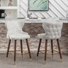 20.25" Faux Leather Tufted Counter Stools, Set of 2 with Nailhead Trim and Footrest for Kitchen, Bar, and Dining - 3 of 4