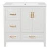 TUYOHWTUYOHW 36 Inch Bathroom Vanity with Sink, One Cabinet with Soft-closing Doors, 4 Soft-Closing Drawers, Metal Handles - 2 of 4