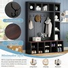 Lycvki 76.7"H Wooden Hall Tree with Walnut Storage Bench and Adjustable Shelves - 4 of 4