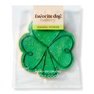 St Patty's Clover Hand Decorated Spring Cookie  - 2.2oz - Favorite Day™ - 1 of 3