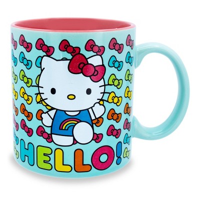 Hello Kitty By Sangrio Cup Mug 20 Oz New NWT Pink Car Rainbow