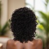 Unique Bargains Women's Bangs Curly Hair Wig 150 Real Human Hair 12in Black 1 Pc - 3 of 4