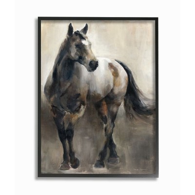 Stupell Industries Abstract Wild Horse Stance Brown Black Painting ...