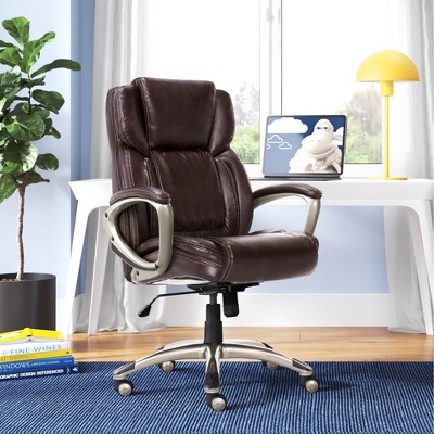 Biscuit Brown Bonded Leather High Back Executive Swivel Chair
