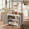 41" Kitchen Island with Storage, Multi-Functional Kitchen Cart with 2-Tier Shelves, 5 Hooks - 2 of 4