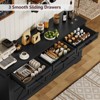 USIKEY Buffet Cabinet, 63” Large Sideboard Buffet Storage Cabinet with 3 Drawers, Farmhouse Coffee Bar with 4 Doors for Kitchen, Living Room - 3 of 4