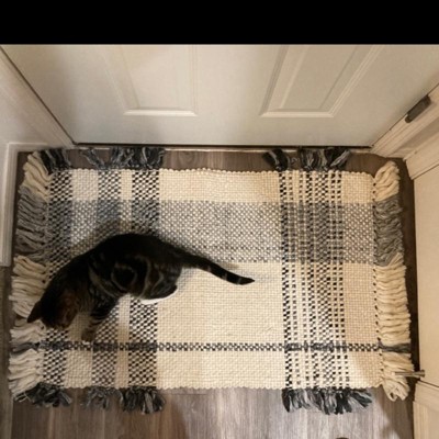 Laurelhurst Indoor/outdoor Plaid Rug Black/white - Threshold™ Designed ...