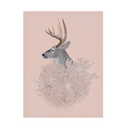 Trademark Fine Art - Katie O'shea Buck And Flower Ii Canvas Art - 14 X ...