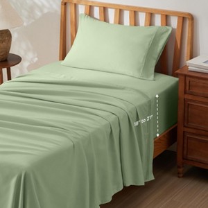 Deep Pocket Sheets Set - Fits Mattresses Up to 21 Inches Thick - 4 Piece GentleSoft™ Bed Sheets, Moisture Wicking, Soft & Cooling Bedsheet & Pillowcas - 1 of 4