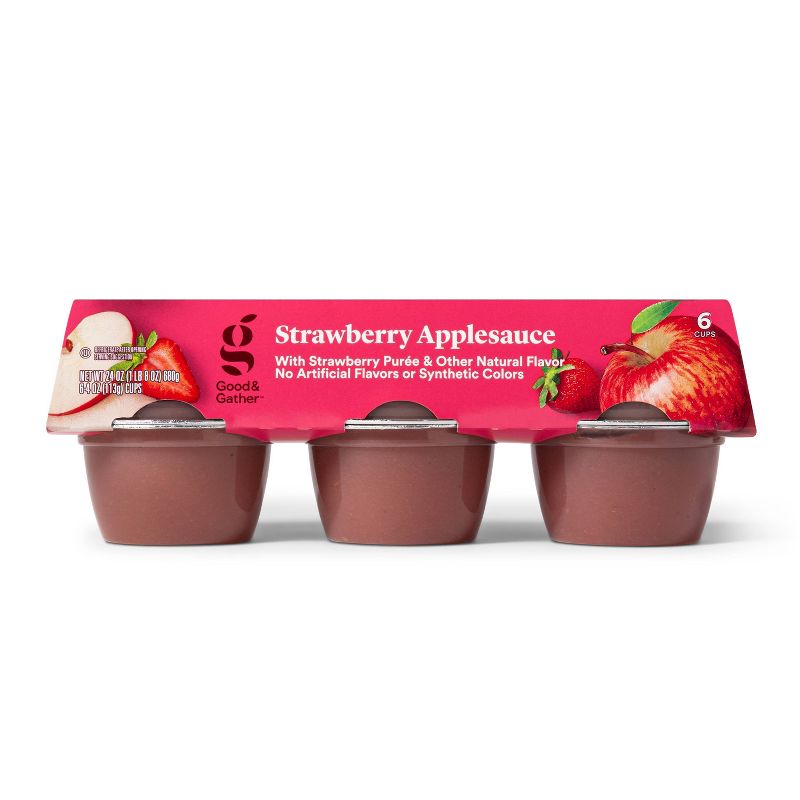 Strawberry Applesauce Cups - 6ct - Good & Gather&#8482;, 1 of 5