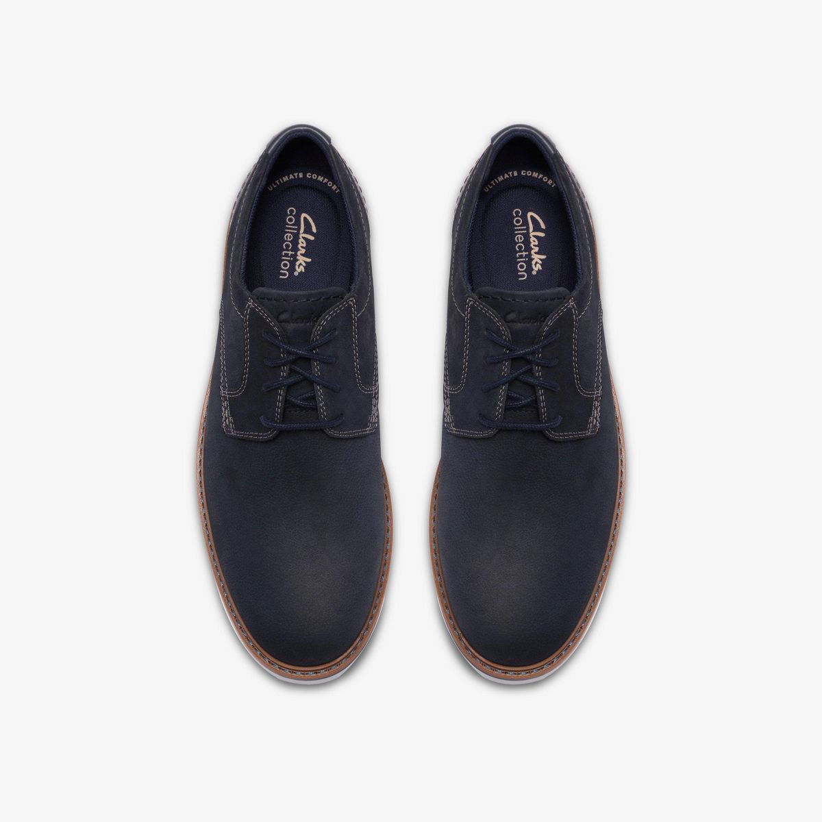 Clarks Mens Radcliff Low Navy Nubuck Shoes - thumbnail 6