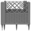 vidaXL Garden Planter with Pegs Light Gray 17.1"x17.1"x17.1" PP - 4 of 4
