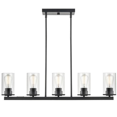 Verlana Matte Black 5-Light Island Pendant