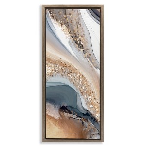 Stupell Industries Glam & Grey Waves Floating Frame Canvas Art - 1 of 4