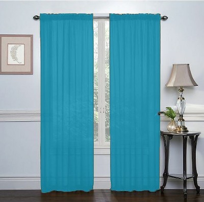 GoodGram 2 Pack Luxurious Voile Rod Pocket Sheer Window Curtain Panels