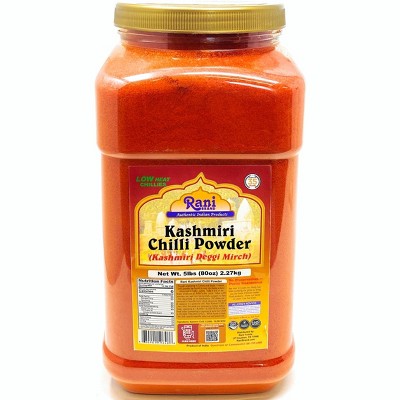 Kashmiri Chilli Powder (Deggi Mirch, Low Heat) - 80oz (5lbs) - Rani Brand Authentic Indian Products