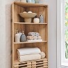SinCiDo Medieval 68" H Corner Bathroom Cabinet, w/ 3 Adjustable Shelves,Slat Hinged Doors, Curved Edges,Suitable for Kitchens,Living Rooms,Natural Oak - 4 of 4