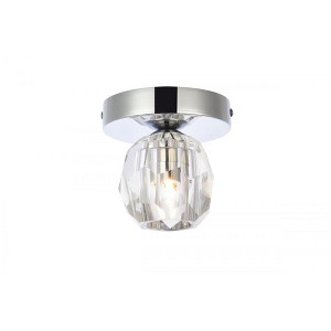 Elegant Lighting Eren 1 light chrome flush mount - 1 of 4