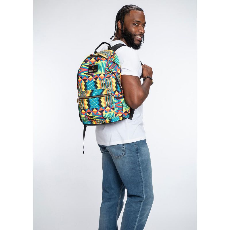 D'IYANU Unisex Dembe African Print Laptop 15" Backpack, 2 of 11