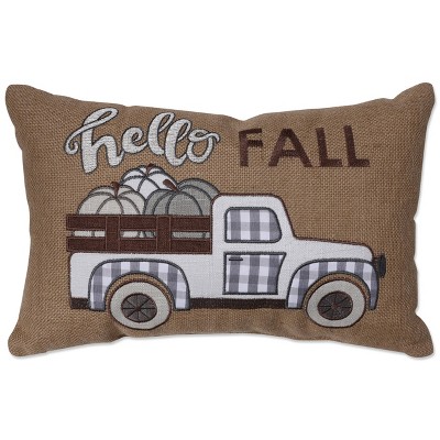 11.5"x18.5" Indoor Thanksgiving Hello Fall Natural Rectangular Throw Pillow  - Pillow Perfect