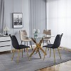 NicBex Minimalist Square Glass Dining Table with Cross Metal Legs,Modern Kitchen Table Bar Table,Dining Room Furniture - 2 of 4