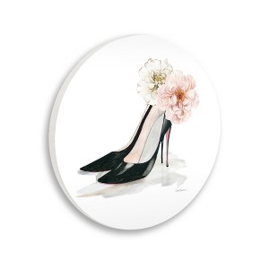 Stupell Industries Pink Floral Black Heels Chic Fashion Shoes Wall Plaque Art - 1 of 4