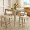 Tangkula 24" Bar Stools Set of 2 w/ Footrest Rubber Wood Frame for Kitchen Island - 3 of 4