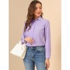 Allegra K Women's Long Sleeve Point Collar Button Down Shirt - 2 of 4