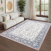 Extra Large Rug Vintage Floral, Washable Foldable Non-Slip Low Pile Carpet, Soft Non-Shedding Mat for Living Room Office - 2 of 4