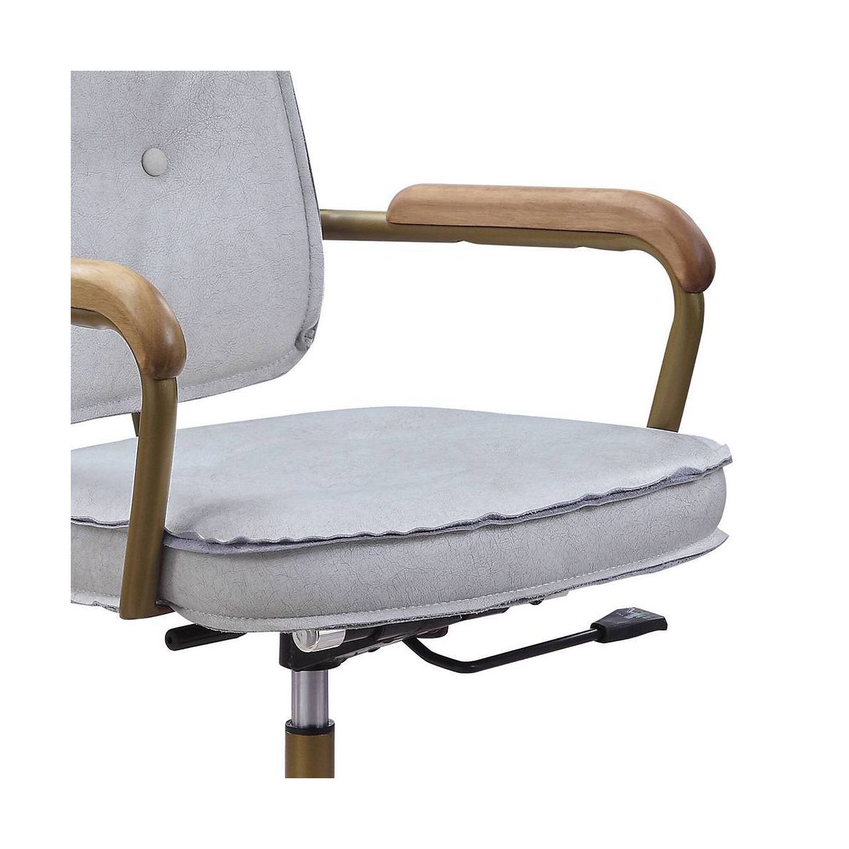 25" Siecross Grain Leather Reclining Accent Chair Vintage White - Acme Furniture: Swivel, Casters/Wheels - thumbnail 5