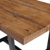 CAVINAS Dining Table Kitchen Table Modern Distressed Solid Wood Metal Open Frame Table for Dining Room - 4 of 4