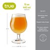 True Beer Tulip Glasses Craft Beer Cups Set Dishwasher Safe Drinking Tumblers Stemmed with Flared Rim, 15.5 Oz Clear Glass Set of 4 - 3 of 4