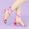 Allegra K Women's Tie Dye Lace-Up Strappy Chunky Heel Sandals - 2 of 4