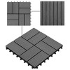 vidaXL 11 pcs Decking Tiles WPC 11.8"x11.8" 1 sqm Gray - 4 of 4